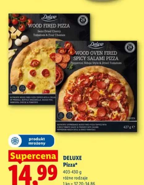 Pizza mrożona Wood Fired Semi-Dried Cherry Tomatoes & Four Cheeses Deluxe +1 wariant