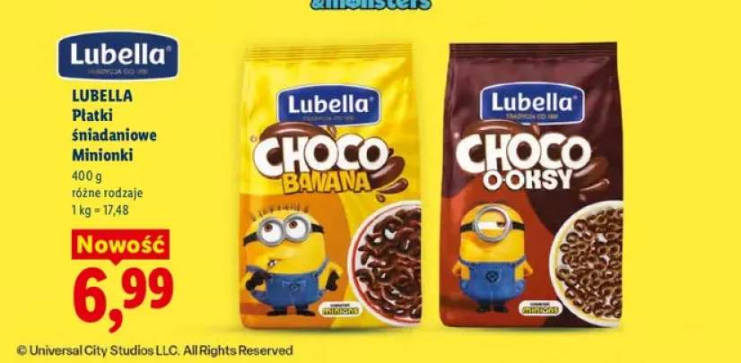 Płatki śniadaniowe Lubella Choco Banana Minionki +1 wariant