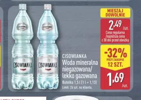 Woda mineralna niegazowana Cisowianka +1 wariant