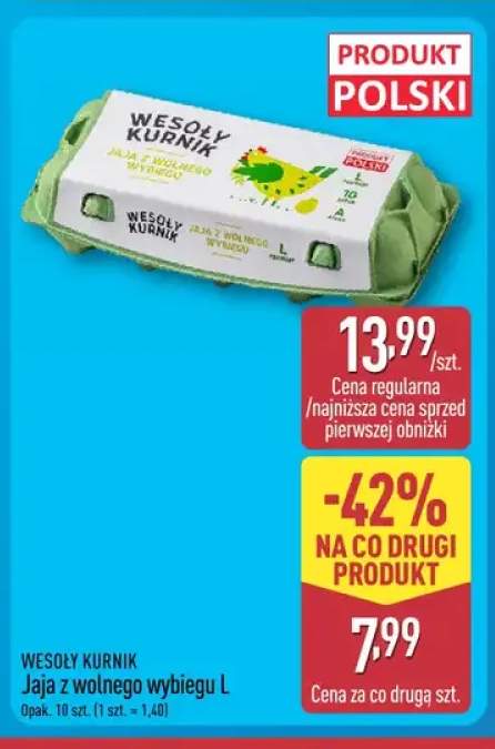 Jaja z wolnego wybiegu L 10-pak Wesoły Kurnik