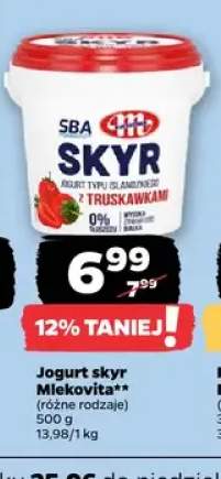 Jogurt skyr Mlekovita truskawkowy +1 wariant