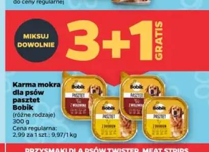 Karma mokra dla psów pasztet Bobik z wołowiną +1 wariant