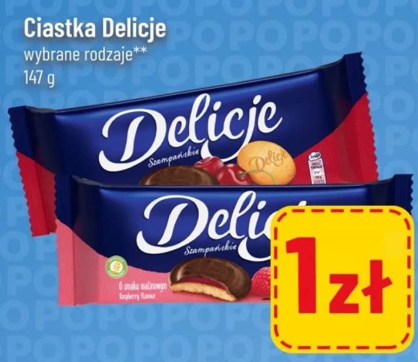 Ciastka Delicje Szampańskie o smaku malinowym +1 wariant