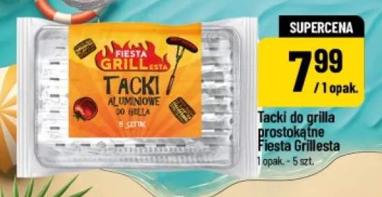 Tacki do grilla prostokątne Fiesta Grillesta 5-pak