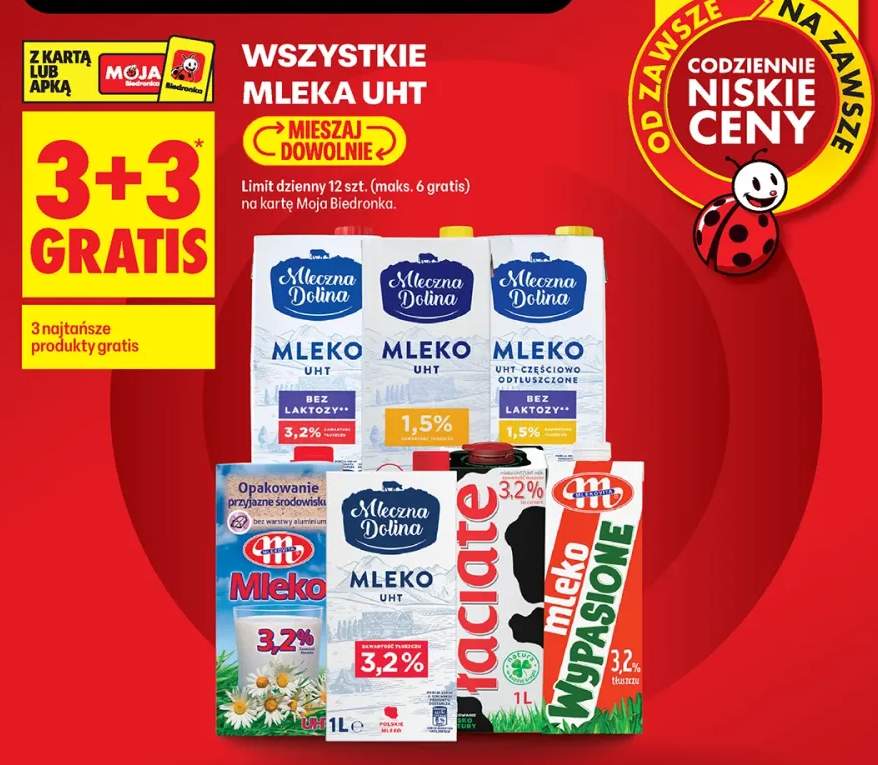 Mleko UHT +7 wariantów