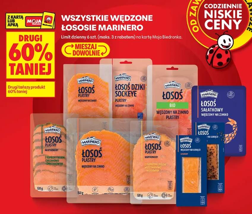 Wędzone łososie Marinero +8 wariantów