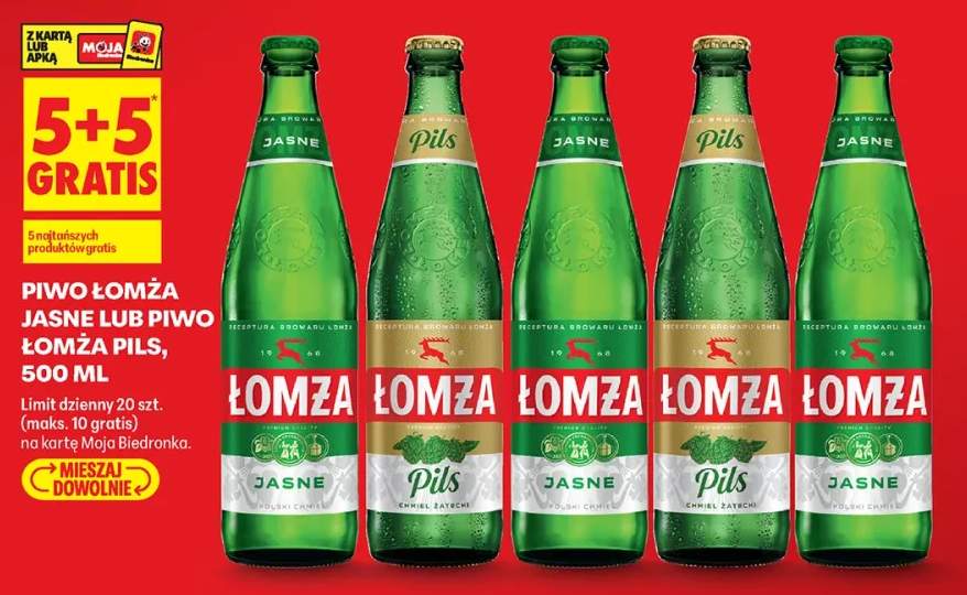 Piwo Łomża Jasne +1 wariant