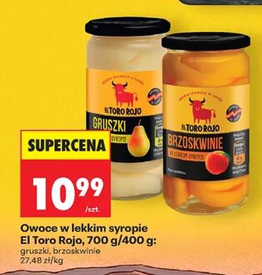 Gruszki w lekkim syropie El Toro Rojo +1 wariant