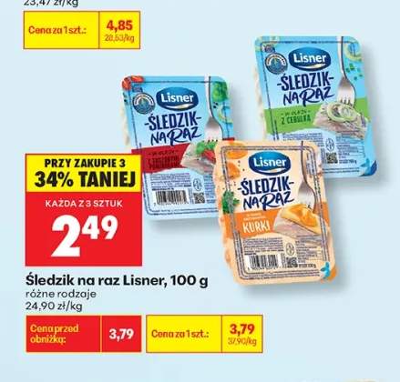 Śledzik na raz Lisner z suszonymi pomidorami +2 warianty