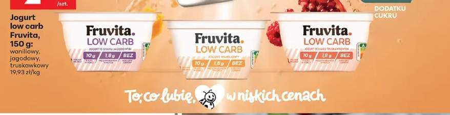 Jogurt Fruvita Low Carb o smaku jagodowym +2 warianty