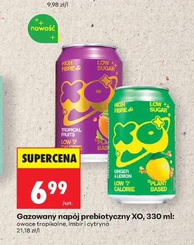 Gazowany napój prebiotyczny XO owoce tropikalne +1 wariant