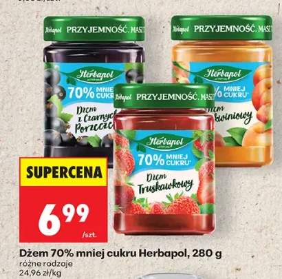 Dżem z czarnych porzeczek Herbapol 70% mniej cukru +2 warianty