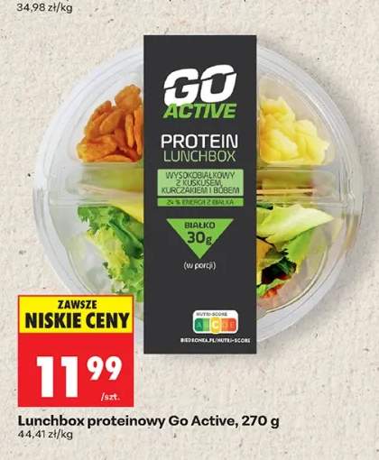 Lunchbox proteinowy wysokobiałkowy z kuskusem kurczakiem i bobem Go Active