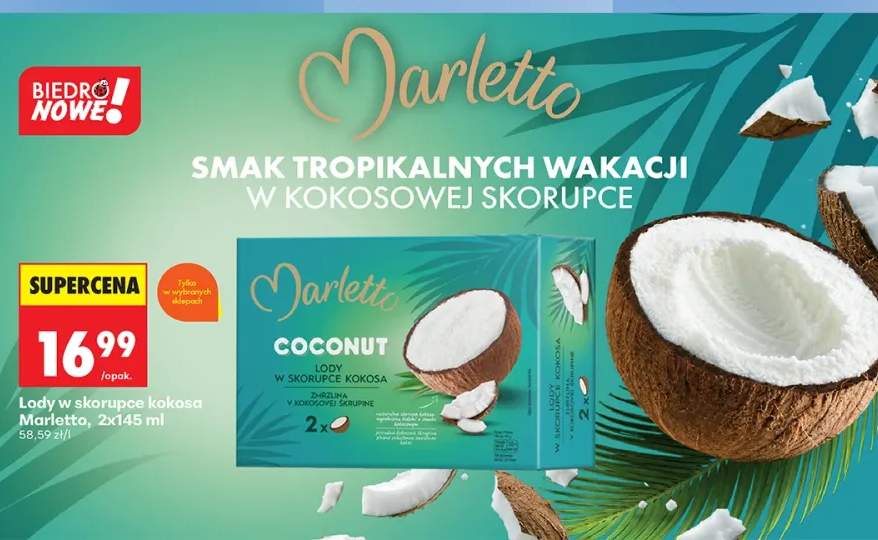 Lody w skorupce kokosa Marletto