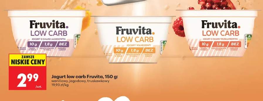 Jogurt low carb Fruvita jagodowy +2 warianty
