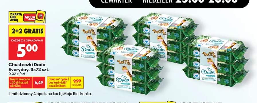 Chusteczki nawilżane Dada Everyday 3-pak 72 szt