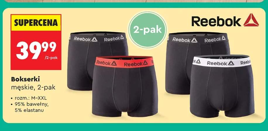 Bokserki męskie Reebok 2-pak