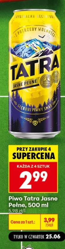 Piwo Tatra Jasne Pełne