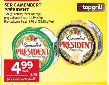 Ser Camembert naturalny Président +1 wariant