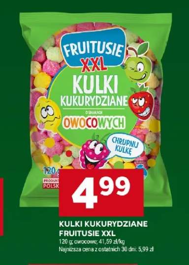 Kulki kukurydziane Fruitusie XXL owocowe
