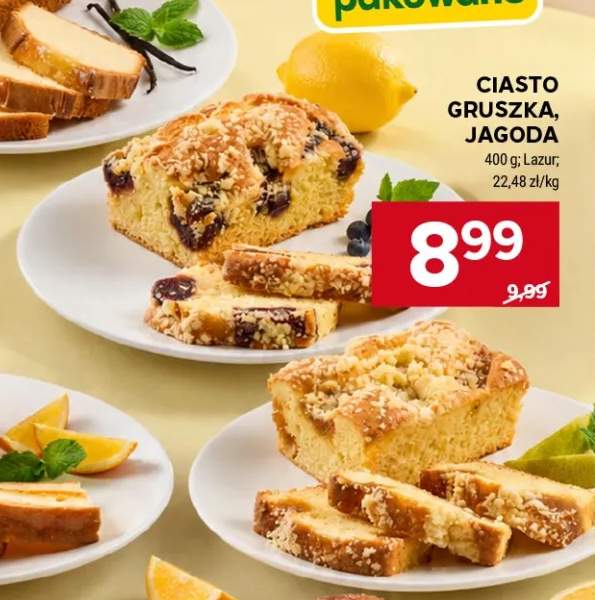Ciasto gruszka Lazur +1 wariant