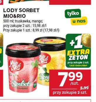 Lody sorbet truskawkowy Mio&Rio +1 wariant