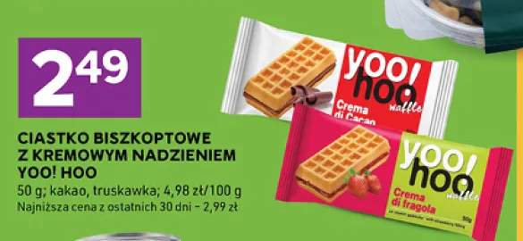Ciastko biszkoptowe z kremowym nadzieniem Yoo! Hoo truskawka +1 wariant