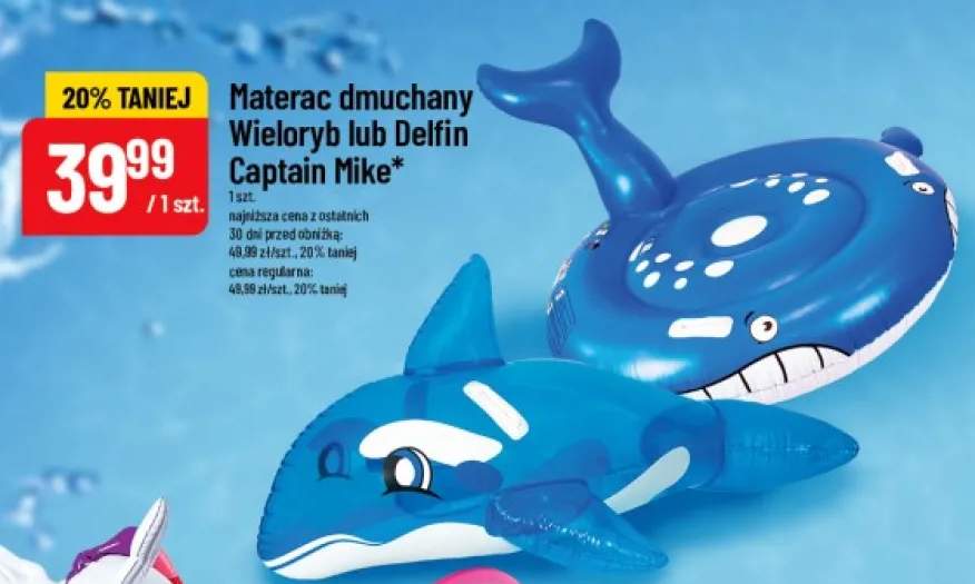 Materac dmuchany Wieloryb Captain Mike +1 wariant
