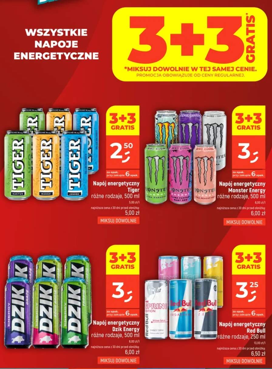 Napoje energetyczne +12 wariantów