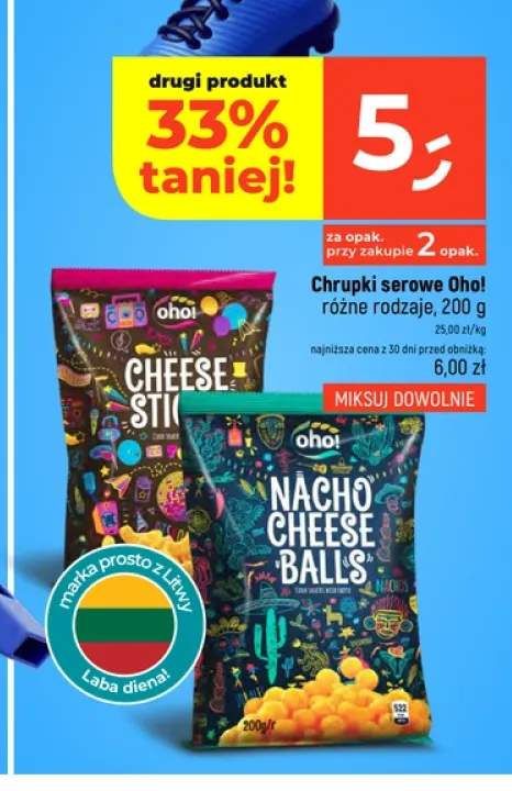 Chrupki serowe Oho! Cheese Sticks +1 wariant