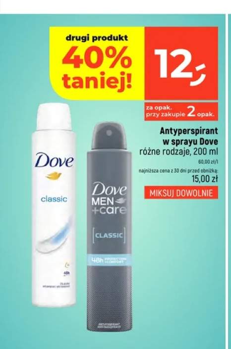 Antyperspirant w sprayu Dove Classic +1 wariant