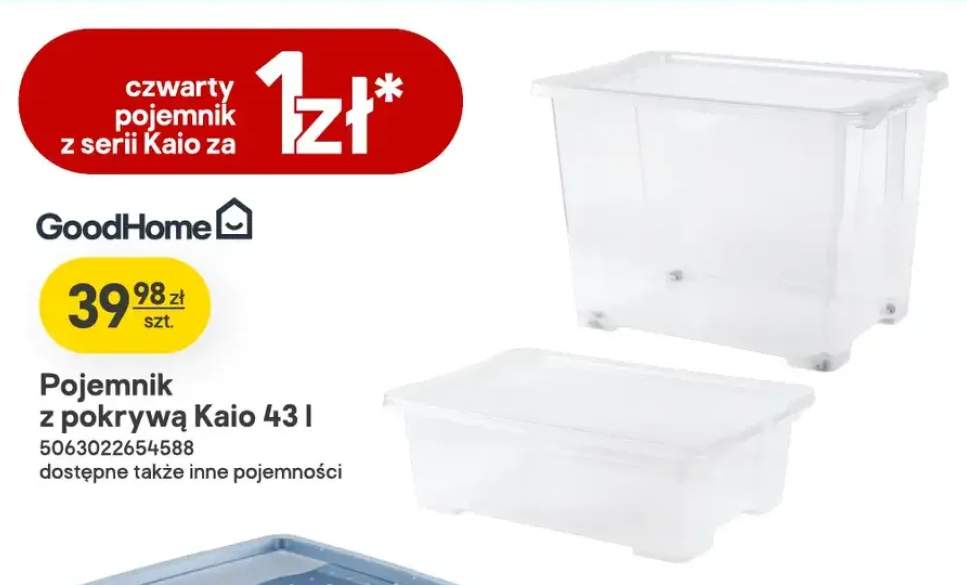 Pojemnik z pokrywą GoodHome Kaio 43 l