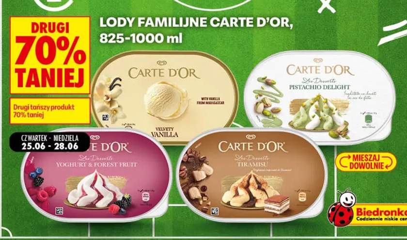 Lody familijne Carte D'Or Pistachio Delight +3 warianty