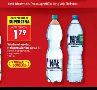 Woda mineralna Nałęczowianka delikatnie gazowana 6-pak 1,5 l +1 wariant