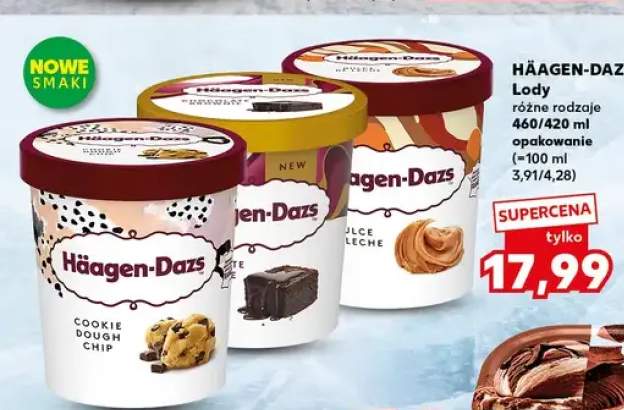 Lody Häagen-Dazs Cookie Dough Chip +2 warianty
