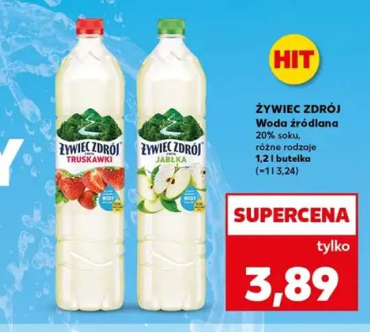Woda źródlana Żywiec Zdrój z nutą truskawki +1 wariant