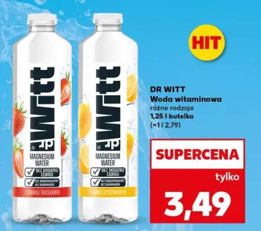 Woda witaminowa Dr Witt o smaku cytrynowym +1 wariant