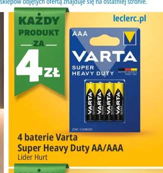 Baterie Varta Super Heavy Duty AA 4-pak +1 wariant