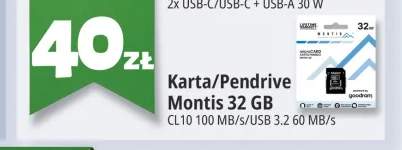 Karta pamięci Pendrive Montis 32 GB CL10 100 MB/s/USB 3,2 60 MB/s