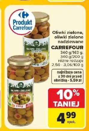 Oliwki zielone bez pestek Carrefour +1 wariant