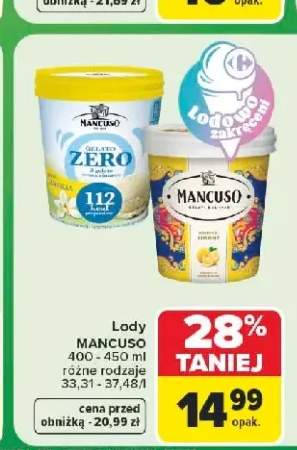 Lody Mancuso Gelato Zero +1 wariant