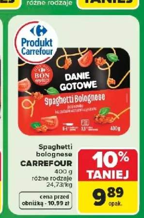 Danie gotowe Spaghetti Bolognese Carrefour
