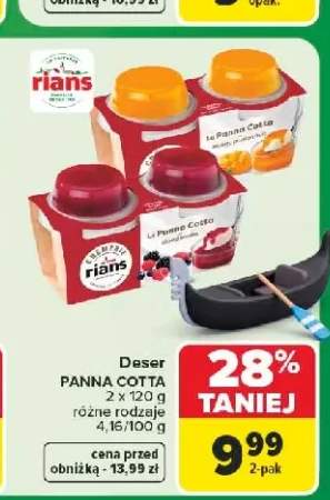 Deser Panna Cotta Rians o smaku mango i marakui 2-pak +1 wariant