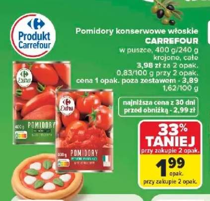 Pomidory konserwowe całe Carrefour +1 wariant