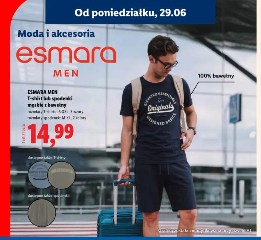 T-shirt męski z bawełny Esmara Men +1 wariant