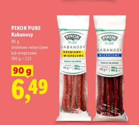 Kabanosy drobiowo-wieprzowe Pikok Pure +1 wariant