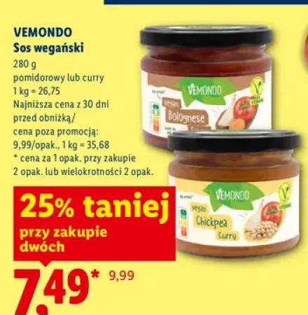 Sos wegański pomidorowy VEMONDO +1 wariant