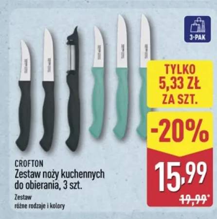 Zestaw noży kuchennych do obierania Crofton 3-pak