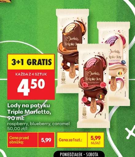 Lody na patyku Marletto Triple Joy Raspberry +2 warianty
