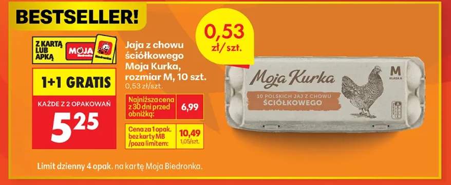 Jaja z chowu ściółkowego Moja Kurka rozmiar M